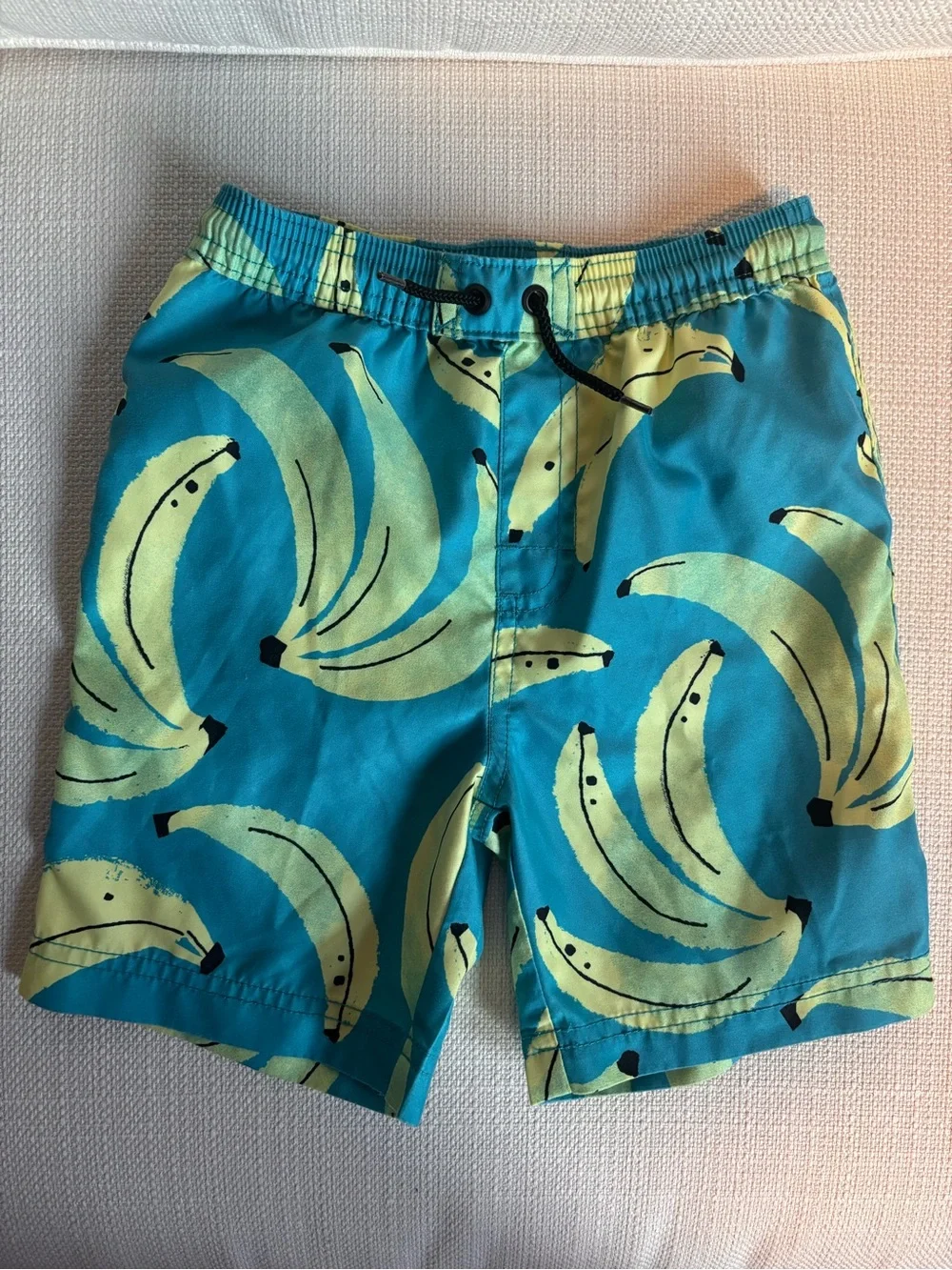 Tea Collection Teal Swim Shorts with Banana Print